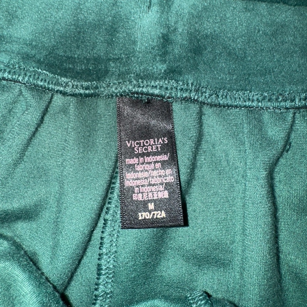 Victoria's Secret Velour Full-Zip Hoodie Jogger Set Deep Green Size Medium - Picture 8 of 8